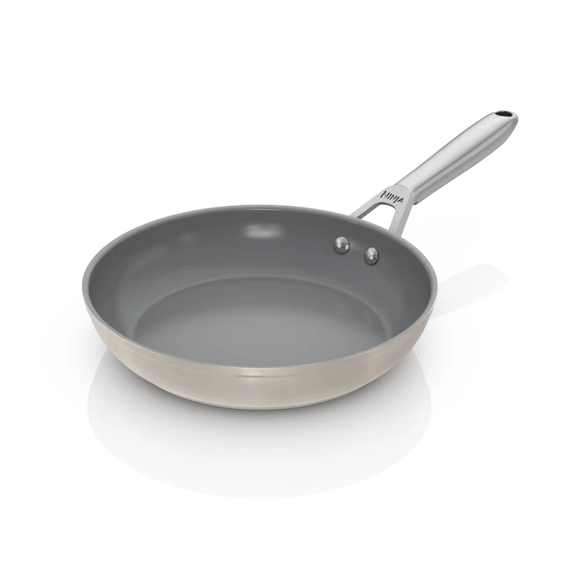 Ninja Ceramic Pro 24cm Frying Pan, Oven Safe to 285°C, All Hob Compatible, Cooking Surface Made PTFE & PFAS-Free, Full Induction Base, Stone CW30024UKST