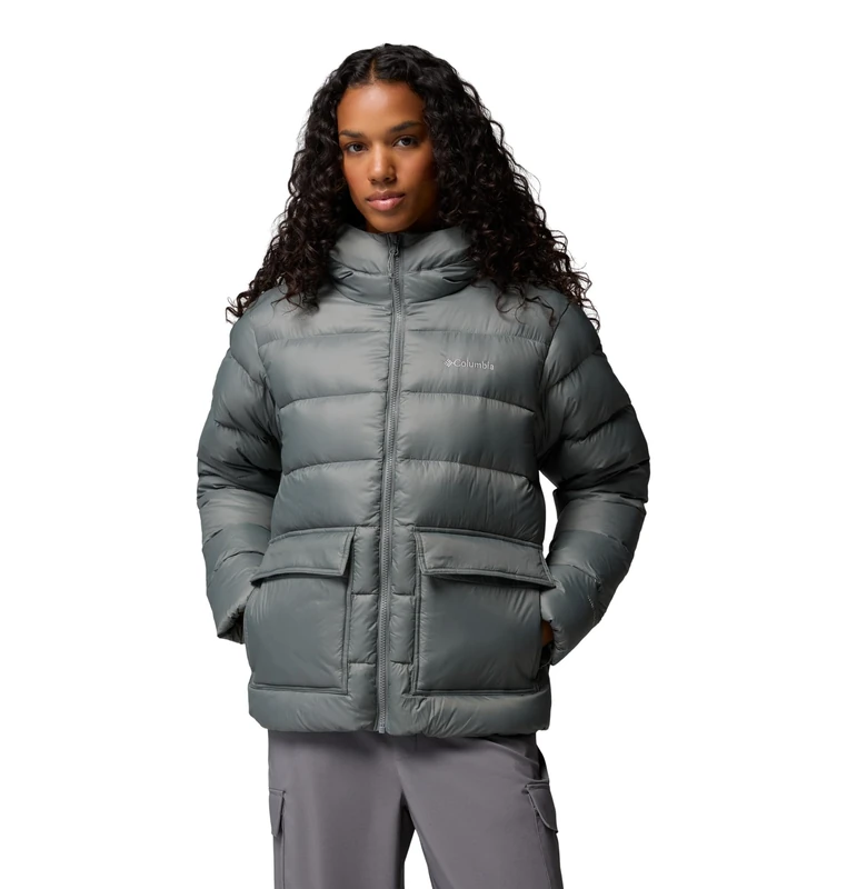 Columbia Women's Harmony Falls Hooded Down Jacket, Hooded Puffer Down Jacket, Sedona Sage, Large
