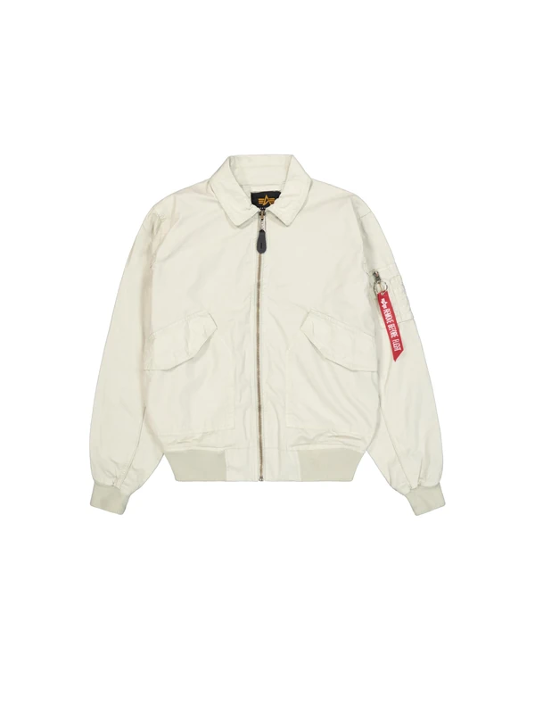 Alpha Industries Men's CWU-36/P Canvas Light Bomber Jacket, Stone, L