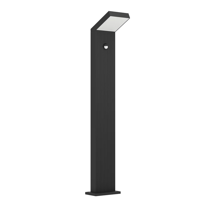 Eglo LED Outdoor lamp Post Grottazzolina, Motion Sensor, Garden Light Mains Powered, Path Lighting in Black Aluminium, IP65, Warm White, 80 cm