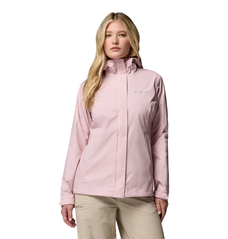 Columbia Women's Arcadia 2 Jacket, Waterproof Rain Jacket, Mineral Pink, Small