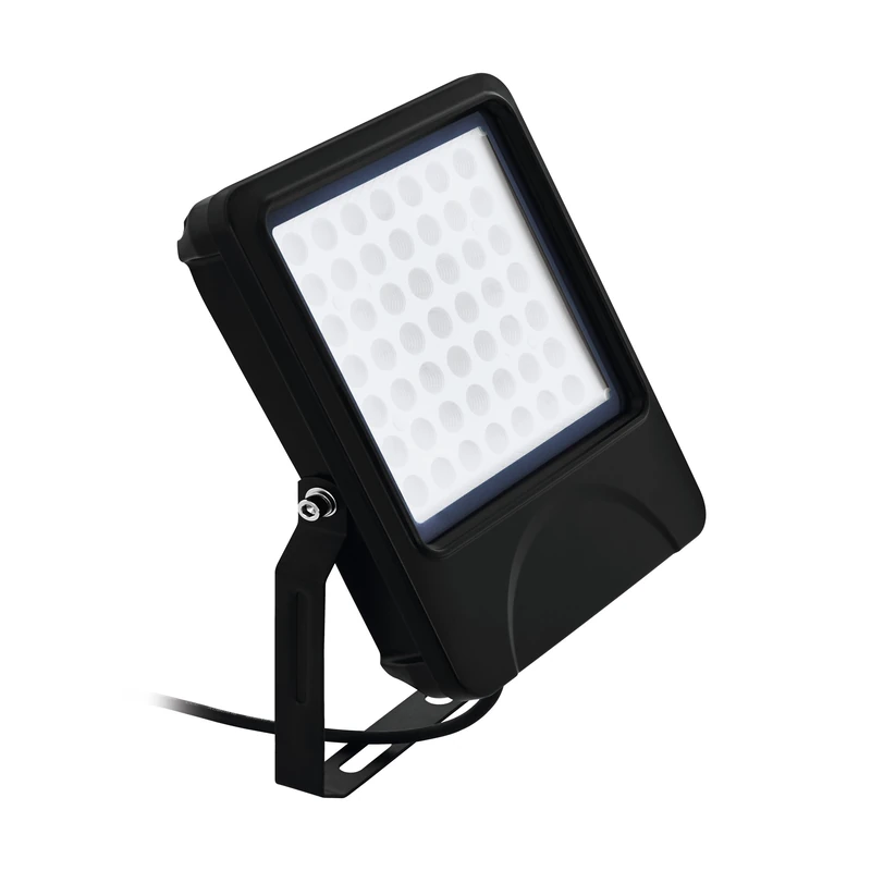 Eglo LED Floodlight Gambettola, Outdoor Lamp with Bracket, Aluminium Spotlight in Anthracite, Clear Glass, Cool White, IP66, 27.5 x 32.5 cm