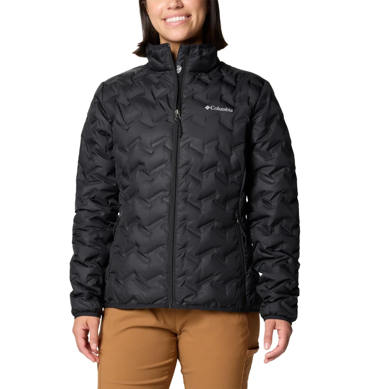 Columbia Women's Delta Ridge 2 Down Jacket, Puffer Down Jacket, Black, Large