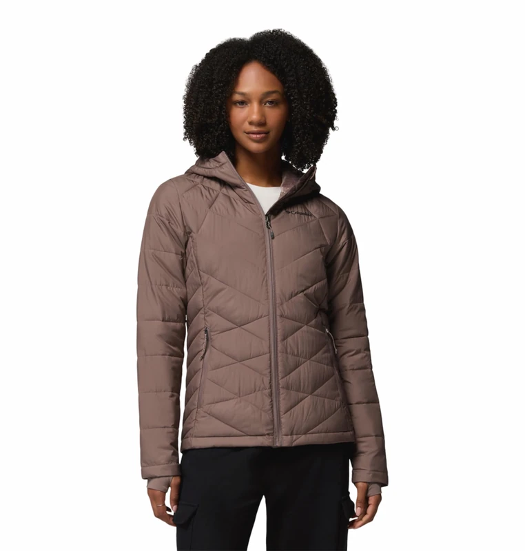 Columbia Women's Heavenly Hooded Jacket, Hooded Puffer Jacket, Iron, Medium