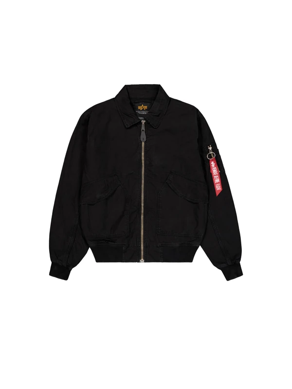 Alpha Industries Men's CWU-36/P Canvas Light Bomber Jacket, Black, M