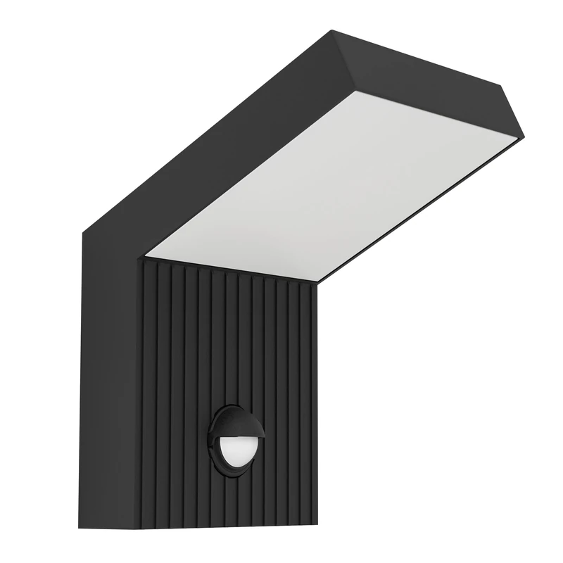 Eglo Outdoor wall Light Grottazzolina, Motion Sensor, Porch and Front Door lamp, Outside Lighting, Black Aluminium, Warm White, IP54