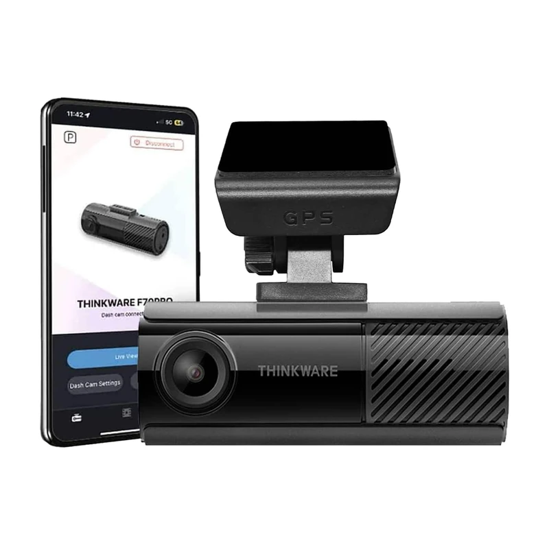 Thinkware F70 PRO Dash Cam Full 1080p Front Car Camera Dashcam with GPS Mount - Wi-Fi, Bluetooth, Parking Mode, Includes 32GB SD Card, Hardwire Car Charger