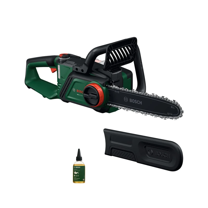 Bosch Cordless Chainsaw PKE18V-30-28 (OptiCut Technology, Weight: 39 kg, Chain Speed: 9 m/s, Without Battery)