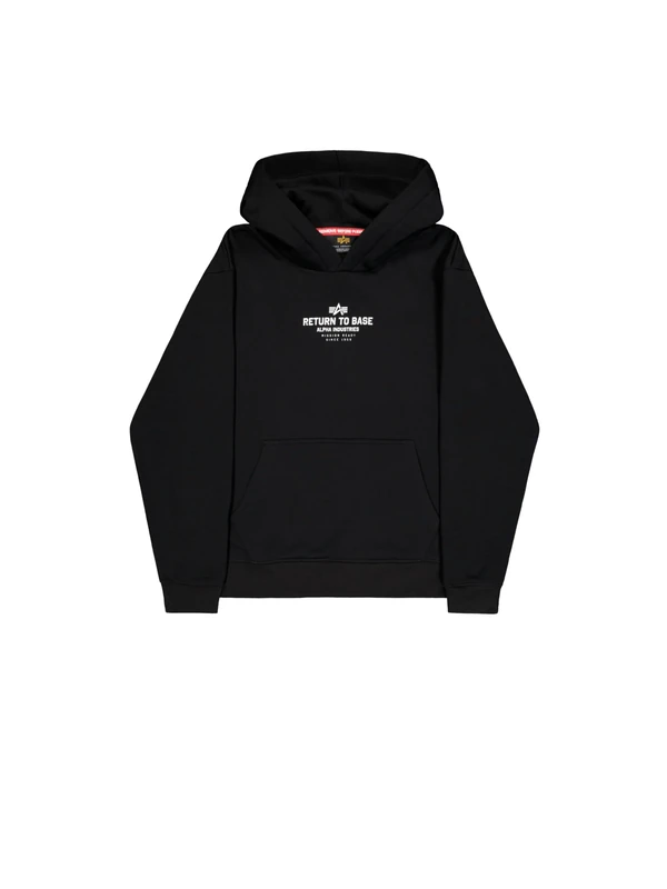Alpha Industries Men's Return To Base Hoodie, Black, M