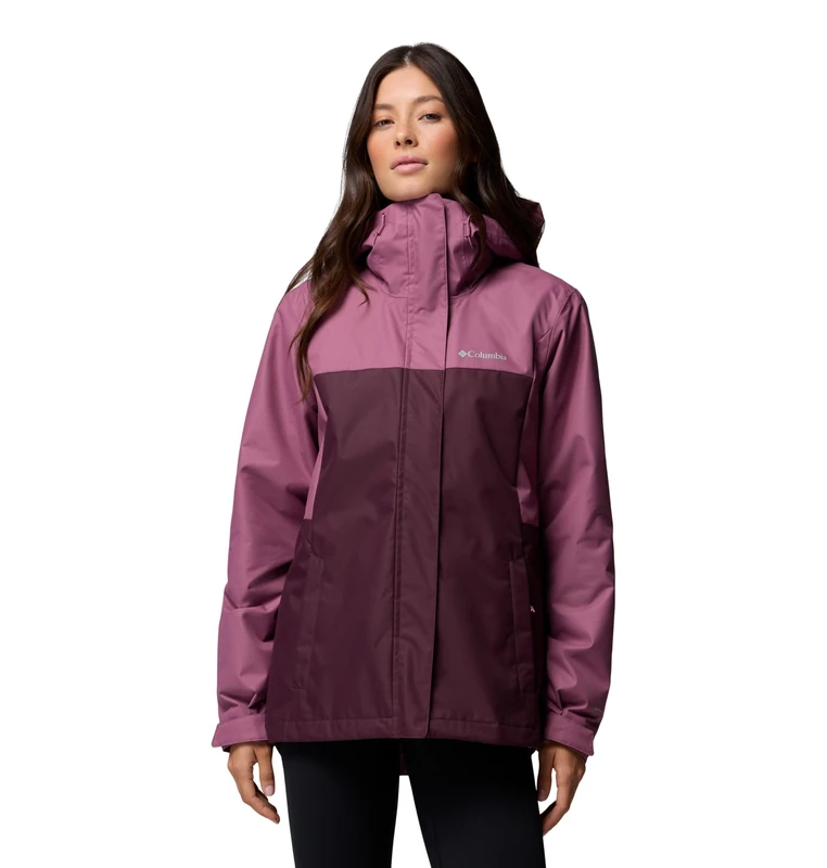 Columbia Women's Hikebound 2 Interchange Jacket, 3 In 1 Interchange Winter Coat, Antique Mauve/Moonvista, X-Small