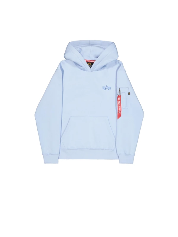 Alpha Industries Men's Signature Backprint Hoodie, Artic Blue, M