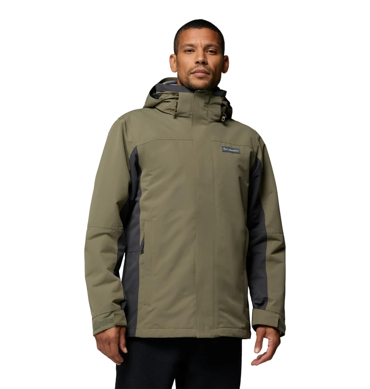 Columbia Men's Bugaboo 4 Fleece Interchange Jacket, 3 In 1 Interchange Winter Coat, Stone Green/Shark, Medium