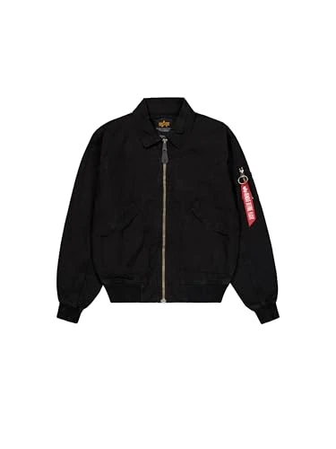 Alpha Industries Men's CWU-36/P Canvas Light Bomber Jacket, Black, S