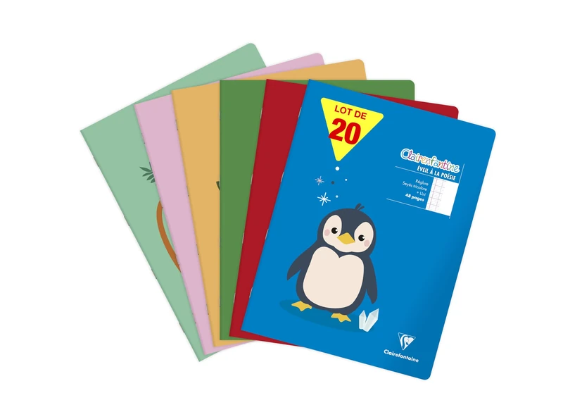 Clairefontaine 36750C - Cahier de poésie piqué "Clairenfantine" 24x32cm 48p R° séyès/V° uni - Paq de 20