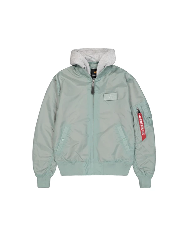 Alpha Industries Men's MA-1 TT Hood Light Bomber Jacket, Frost Green, XXL