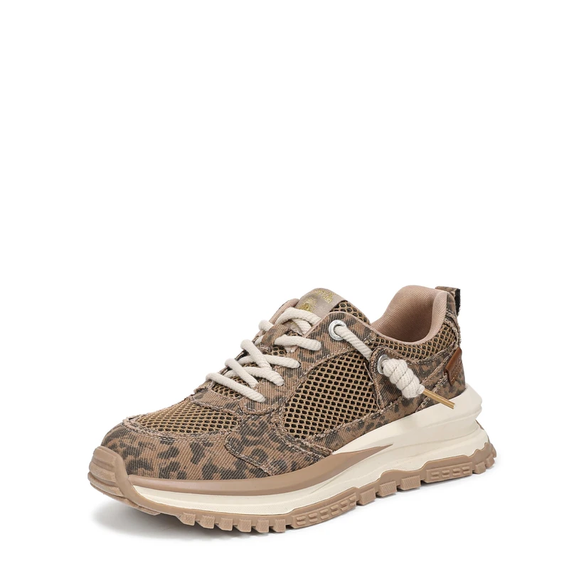 Blowfish Malibu Women's Leotina Lace-Up Trainers, Tan Mesh, Medium Fit, UK 6