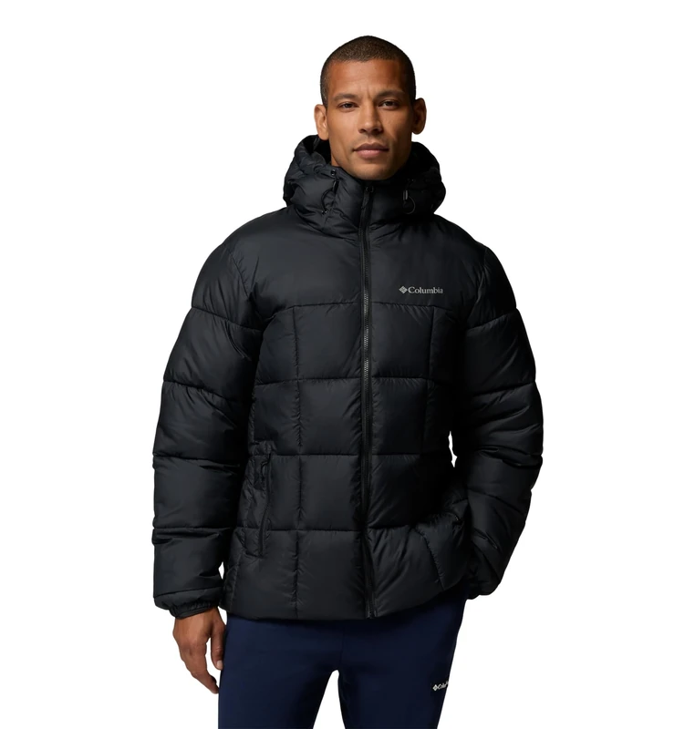 Columbia Men's Puffect 4 Hooded Jacket, Hooded Puffer Jacket, Black, Large