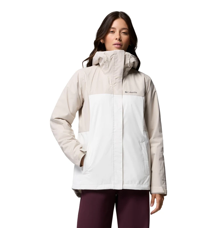 Columbia Women's Hikebound 2 Interchange Jacket, 3 In 1 Interchange Winter Coat, Dark Stone/Sea Salt, Large