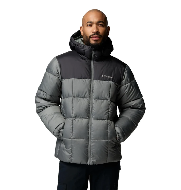 Columbia Men's Puffect 4 Hooded Jacket, Hooded Puffer Jacket, Sedona Sage/Shark, Large