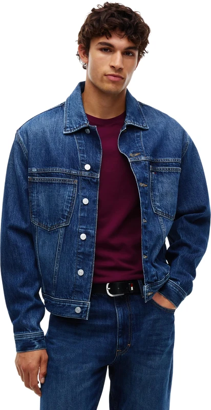 Tommy Jeans Men Archive Trucker Ext Dj8058 DM0DM23574 Trucker Jacket, DENIM, XL