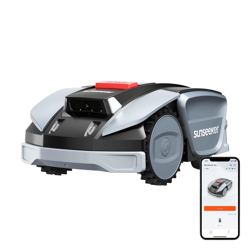 Sunseeker S3 Wireless Perimeter Robot Lawnmower, 800 m², RTK + Vision, AI-Assisted Mapping, Multi-Zone Management, Obstacle Avoidance, Slopes 30%, App Control