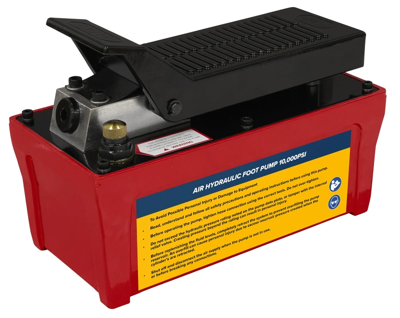 Sealey Air Hydraulic Foot Pump, 10,000psi, 700bar, 1.6l - RE109