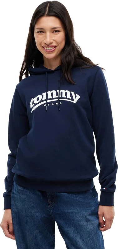 Tommy Jeans Women Tjw Reg Ess Logo 1 Hoodie Ext DW0DW23289 Pullover Hoodie, BLUE (Dark Blue), M