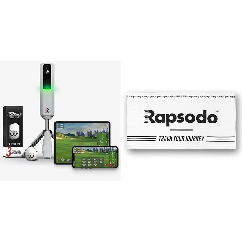 Rapsodo MLM2PRO Mobile Launch Monitor & Golf Simulator w/Titleist Balls Tour Golf Towel