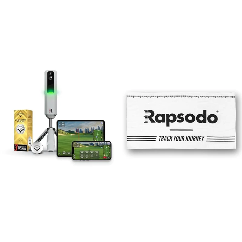 Rapsodo MLM2PRO Mobile Launch Monitor & Golf Simulator w/Callaway Balls & Rapsodo Tour Golf Towel