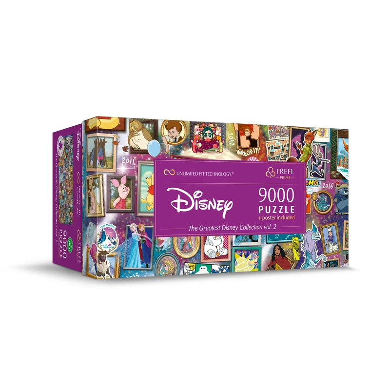 Trefl Prime UFT Jigsaw Puzzle: The Greatest Disney Collection Vol.2-9000 Pieces Disney Characters Large Jigsaw Puzzle Thick Cardboard for Adults and Teens Ages 15+