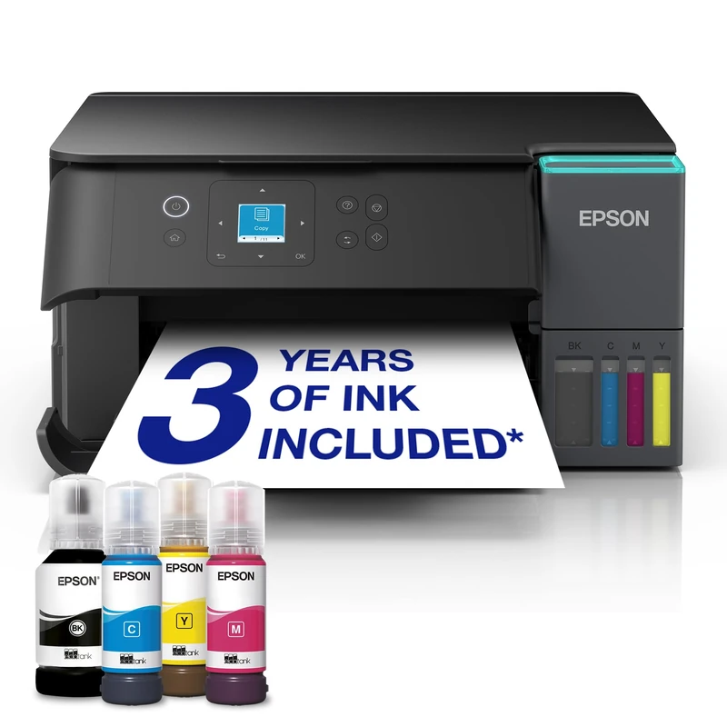 Epson EcoTank ET-2955 A4 Multifunction Wi-Fi Ink Tank Printer, With Up To 3 Years Of Ink Included, Black