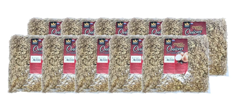 King's Harvest Crispy Fried Onions 1kg (Pack of 10) | Ready-to-Use Golden Fried Onion Topping