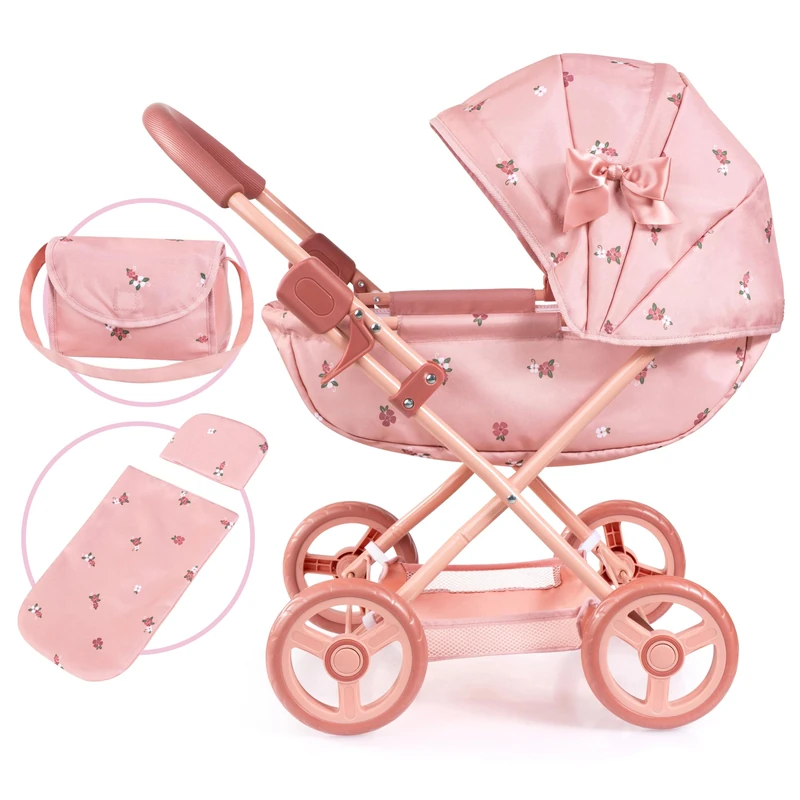 Bayer Design 12726AA Dolls Pram Cosy stroller, foldable, bag, blanket, pillow, modern