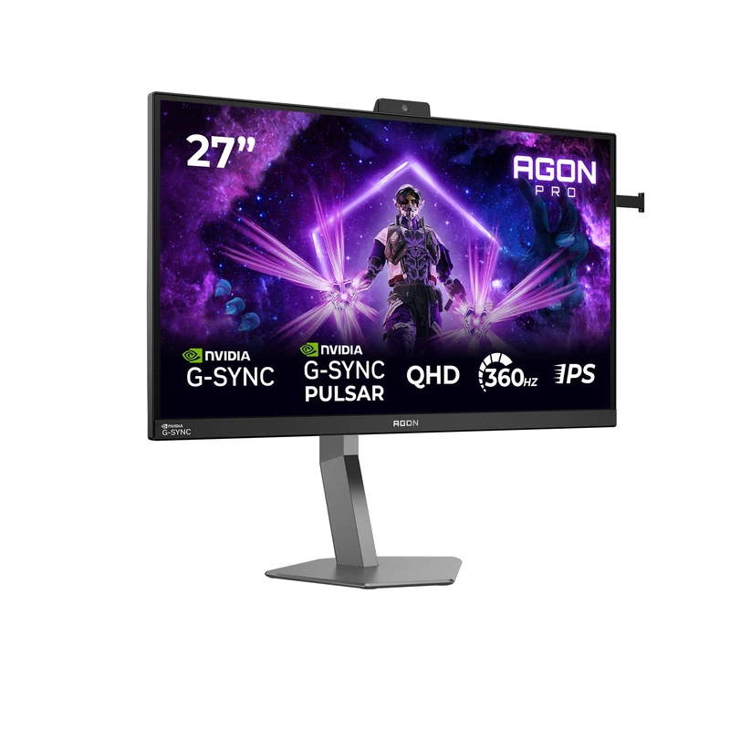 AOC AG276QSG2 27 inch WQHD Gaming Monitor 360Hz, Fast IPS Panel, 0.3ms MPRT, Adaptive Sync, HDR10, G-Sync Compatible, Height Adjustment, Speakers, (2560x1440 HDMI 3x 2.1 TMDS DP 1x 1.4 USB Hub) Black