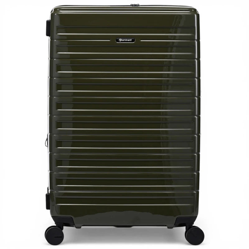 Eminent Voyager Large Suitcase 77x51x30, Expandable, Hard Shell, 4 Spinner Wheels, Lightweight, Check in, TSA Lock, 158 cm, 4.4 kg, 112L, Travel Luggage Trolley Trip Bag Green