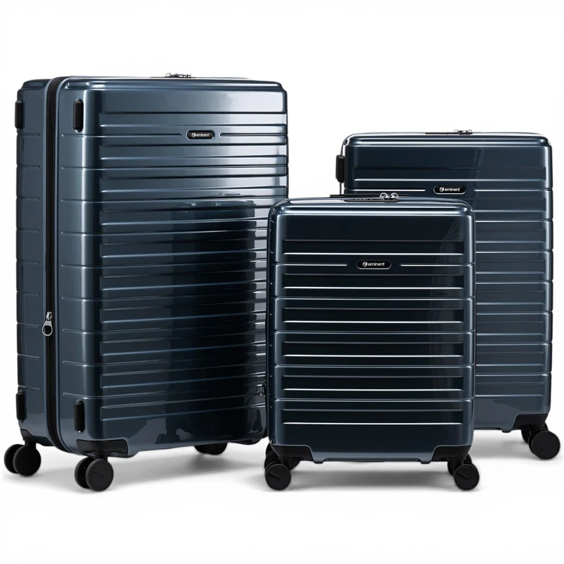 Eminent Voyager Suitcase Set 3 Piece, Expandable, Hard Shell, 4 Spinner Wheels, Lightweight, TSA Lock, Cabin Medium Large, Travel Luggage Sets Trolley Holiday Trip Bag Grey