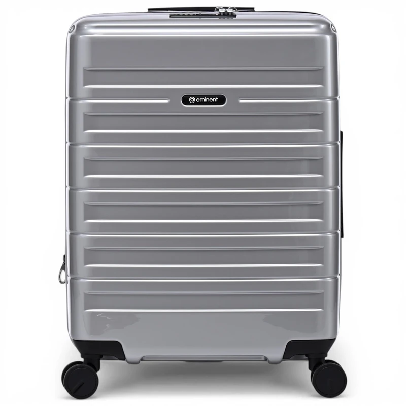 Eminent Voyager Cabin Suitcase 55x40x20, Expandable, Hard Shell, 4 Spinner Wheels, Lightweight, Carry On, TSA Lock, 2.7 kg, 39L, Carry On Hand Luggage Cabin Bag Trolley Travel Trip Silver - Image 1