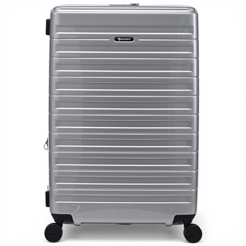 Eminent Voyager Large Suitcase 77x51x30, Expandable, Hard Shell, 4 Spinner Wheels, Lightweight, Check in, TSA Lock, 158 cm, 4.4 kg, 112L, Travel Luggage Trolley Trip Bag Silver - Image 1