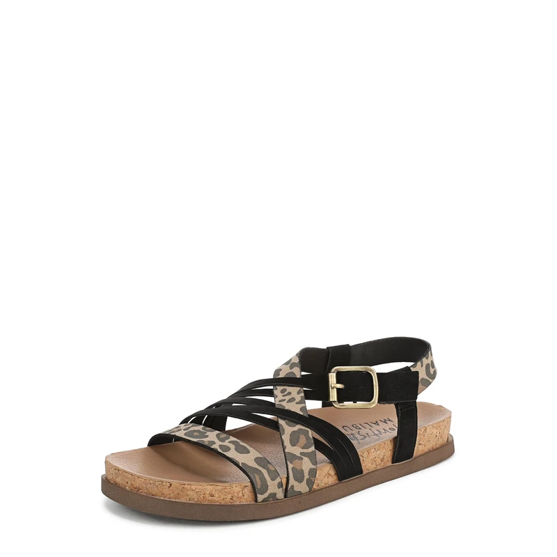 Blowfish Malibu Women's Light Up Flat Sandals, Black Sand, Medium Fit, UK 3