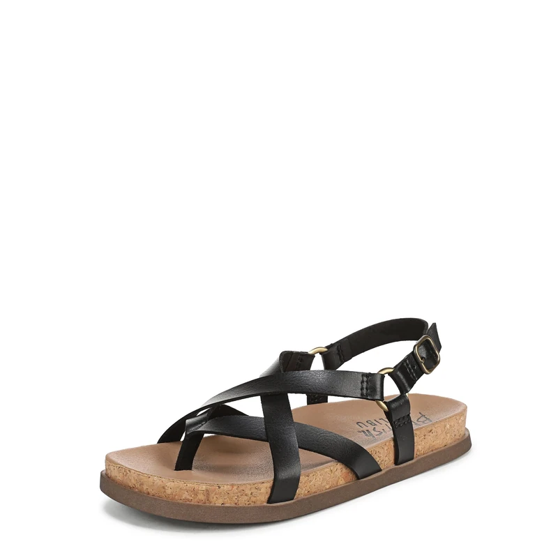 Blowfish Malibu Women's Luster 2 Flat Sandals, Black, Medium Fit, UK 5