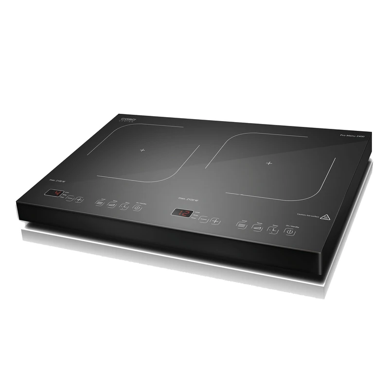 CASO Design ProMenu 2400 Portable Induction Hob, Double Electric Hob with 12 Power Levels up to 240°C, Portable Cooktop, Sensor Touch, LED Display, Timer and Overheat Protection, Child Lock, 2000W - Image 1