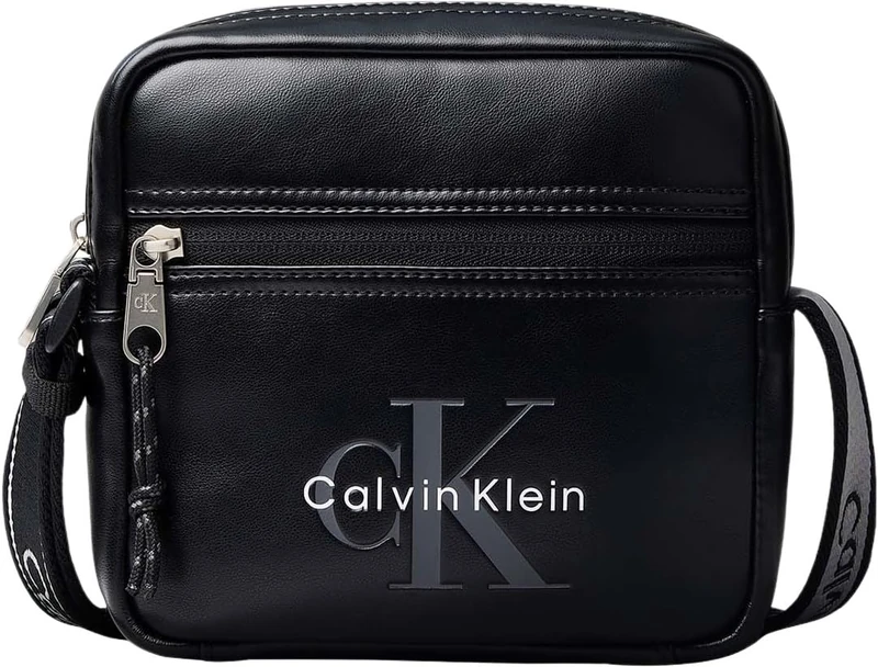 Calvin Klein Men Bold Logo Webbing Square Crossbo LV04D3445G Crossover, Black (Black), One Size