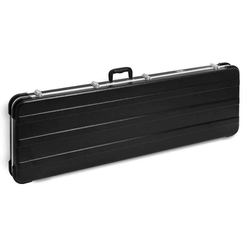 Tiger Bass Guitar Hard Case – ABS Shell, Plush Interior, Locking Latches with Key Lock, Reinforced Handle, Weather-Resistant – Fits Most Bass Guitars – Black