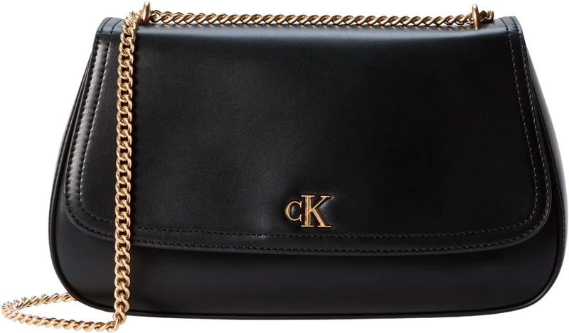 Calvin Klein Women Ck Convertible Chain Medium Bag LV04F3171G Crossover, Black (Black), One Size