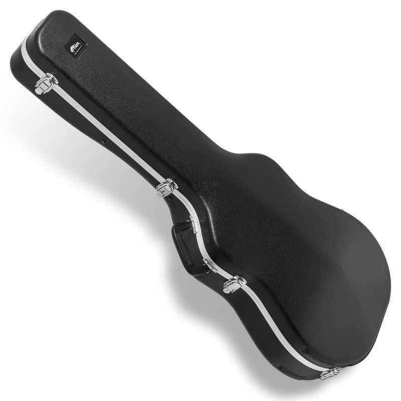 Tiger Acoustic Guitar Hard Case – ABS Shell, Plush Interior, Accessory Compartment, Locking Latches with Key Lock, Reinforced Handle, Weather-Resistant – Fits Most Acoustic Guitars – Black