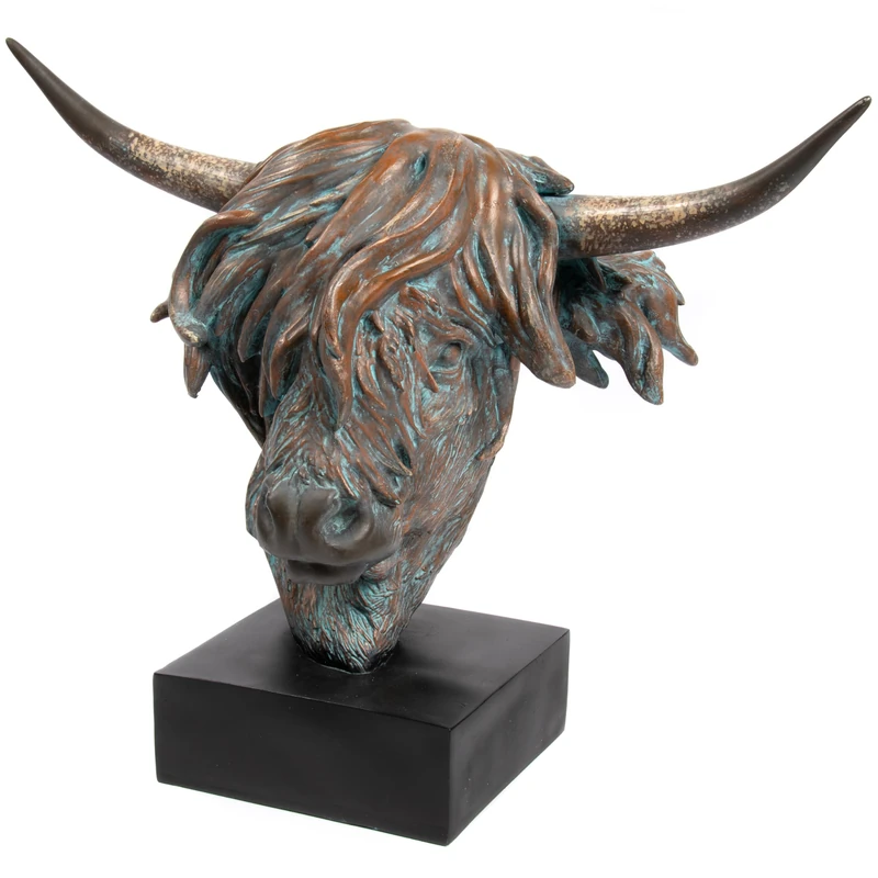 Lesser & Pavey Highland Cow Art Sculptures Highland Cow Bust Large Home Decor Figurines For Home & Office | Decorative Accessories Statues For Indoor & Outdoor | Lovely Gifts for Women & Men