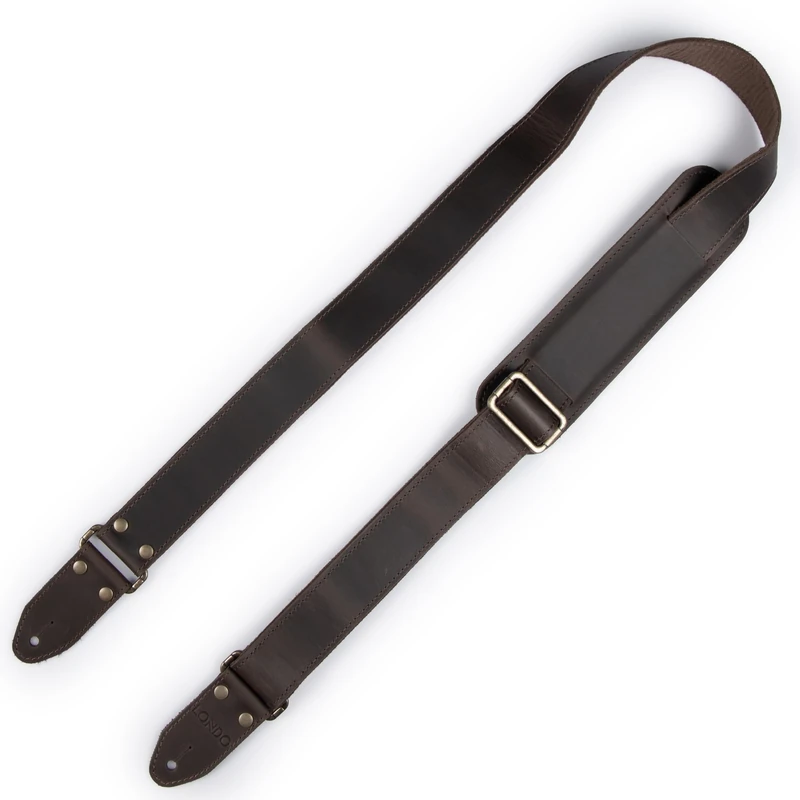 LONDO Genuine Leather Guitar Strap, Adjustable up to 57 in, Chestnut, Adjustable up to 57 in - Image 1