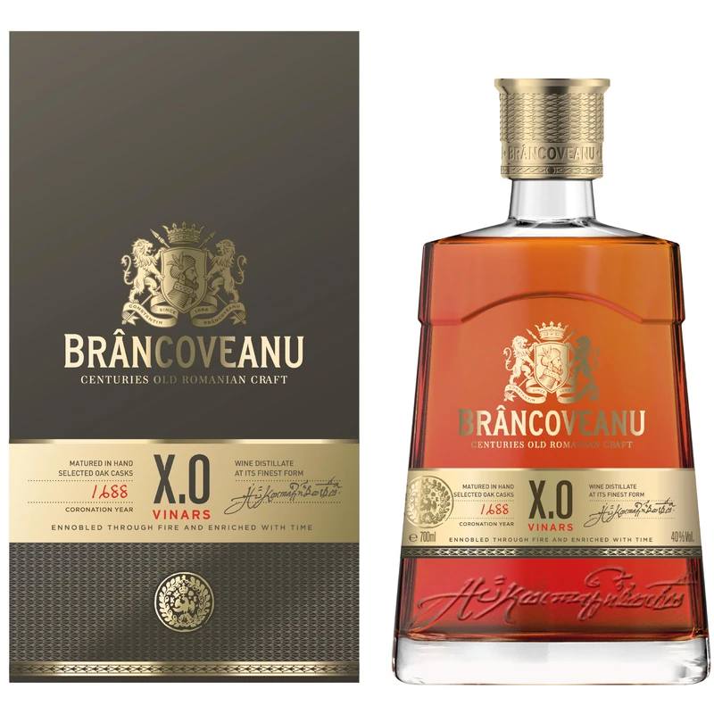 Brandcoveanu XO - Premium Romanian Spirit Drink, Extra Old Brandy-Style Blend, 40% ABV, 700ml Bottle