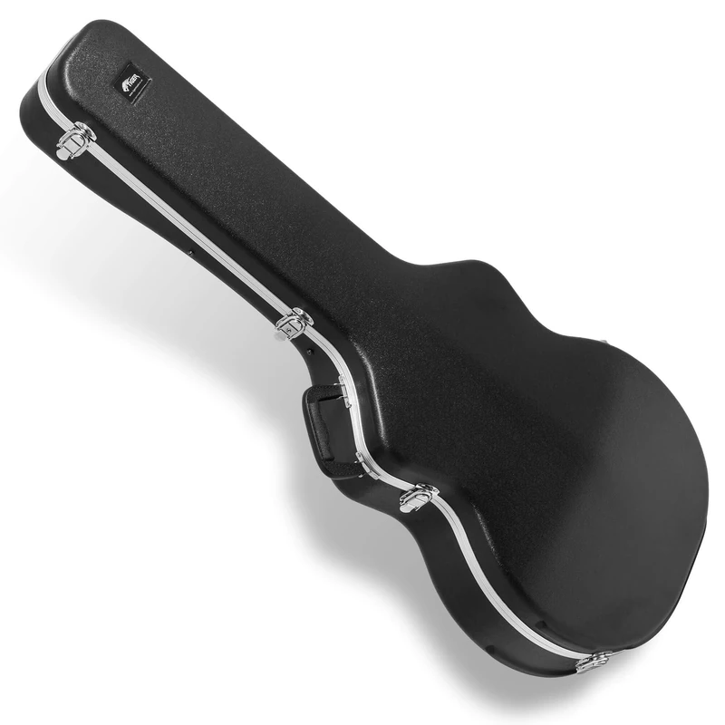 Tiger Jumbo Acoustic Guitar Hard Case – ABS Shell, Plush Interior, Accessory Compartment, Locking Latches with Key Lock, Reinforced Handle, Weather-Resistant – Fits Jumbo Acoustic Guitars – Black