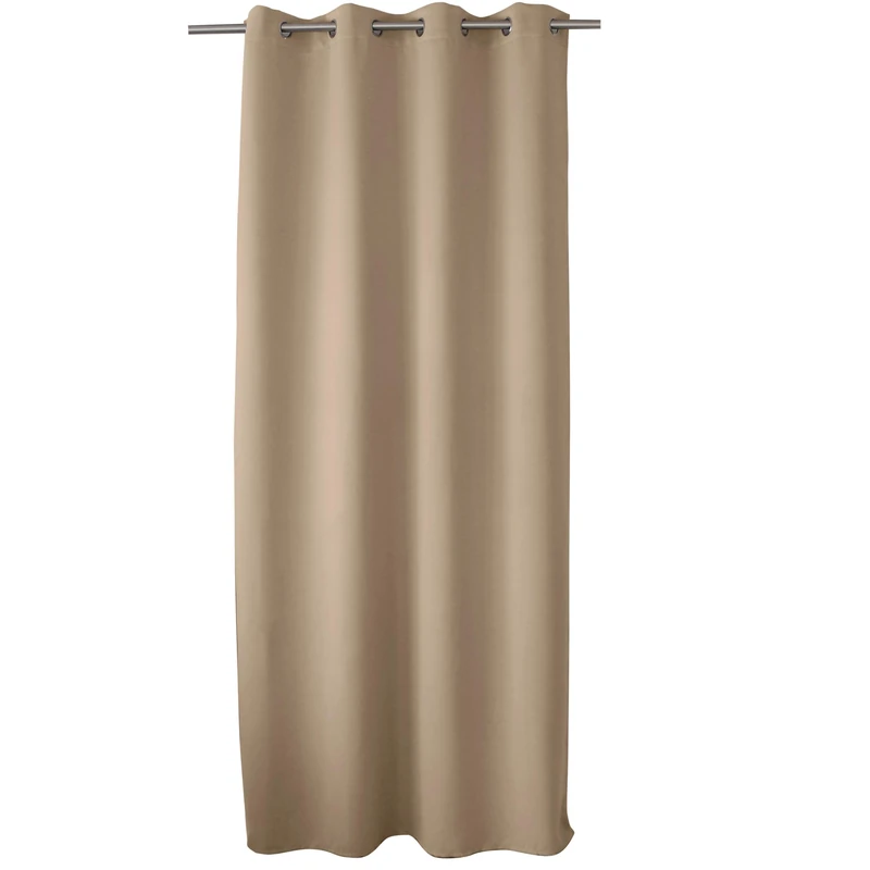 ED ENJOY HOME Fire Blackout Curtain with Eyelets, Natural, 140 x 260 cm, Flame Retardant Category M1, 100% Polyester, Flame Collection